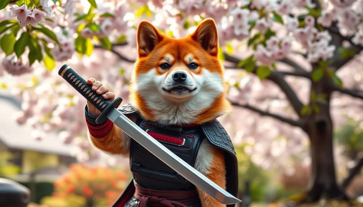 shiba inu with katana