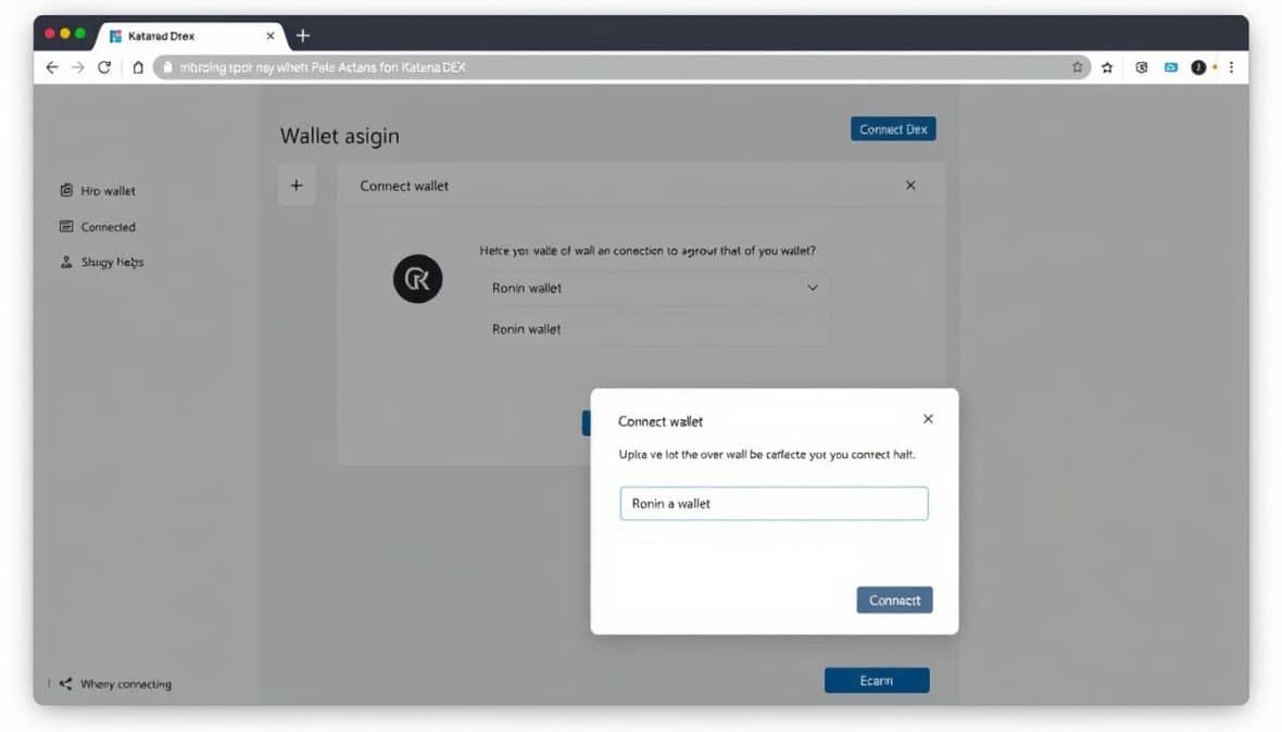 Connecting Ronin Wallet to Katana DEX staking platform