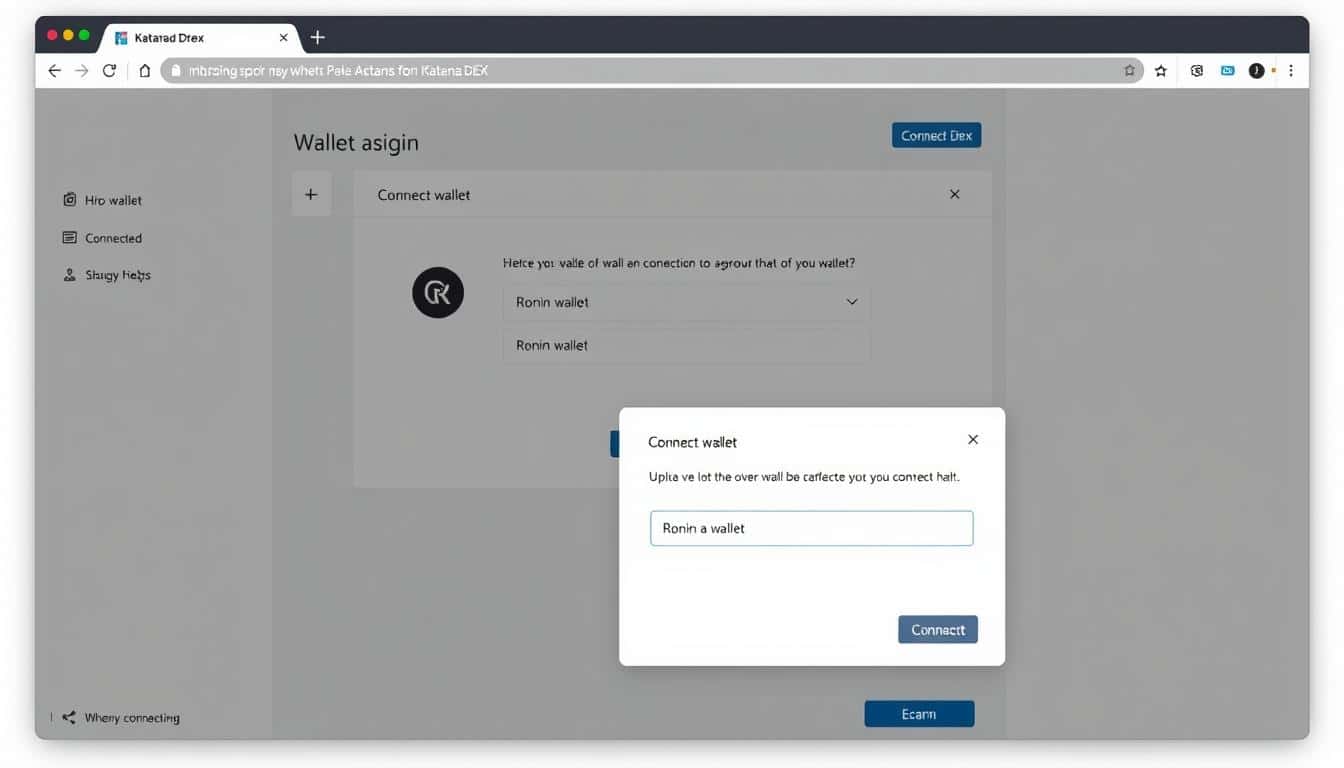 Connecting Ronin Wallet to Katana DEX staking platform