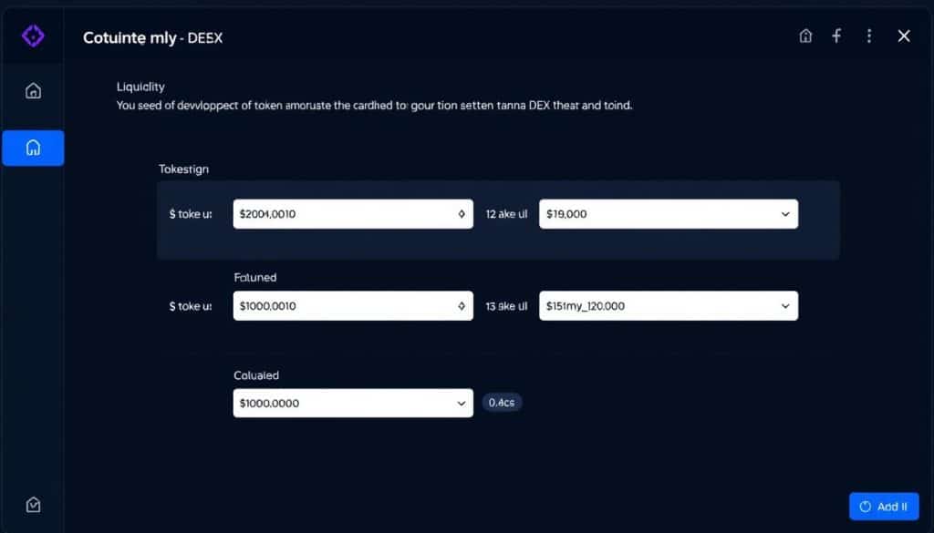 Entering token amounts for liquidity provision on Katana DEX