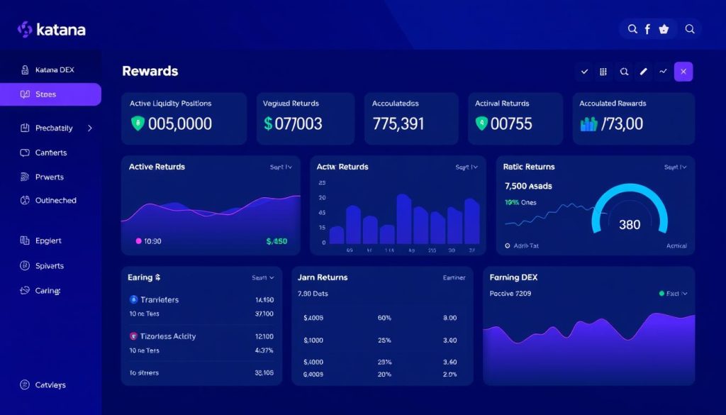 Katana DEX dashboard showing active liquidity positions and earnings