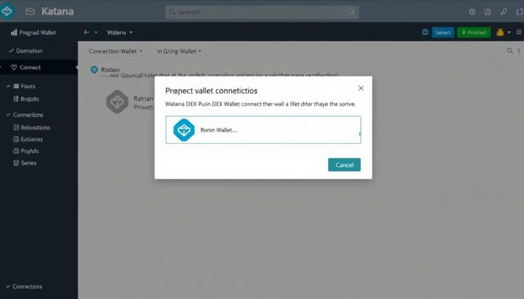 Katana DEX wallet connection screen