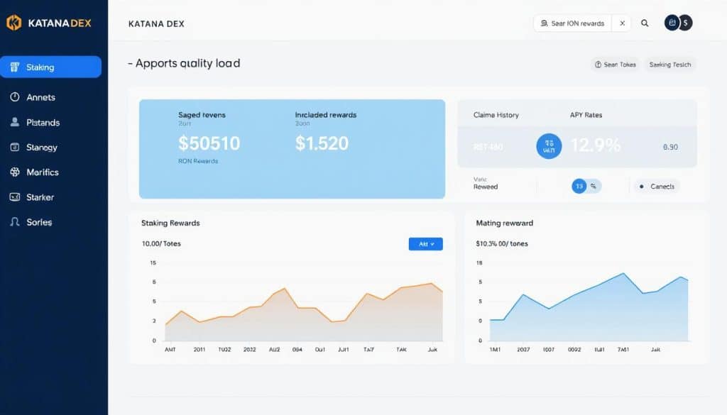 Monitoring RON staking rewards and performance on Katana DEX dashboard