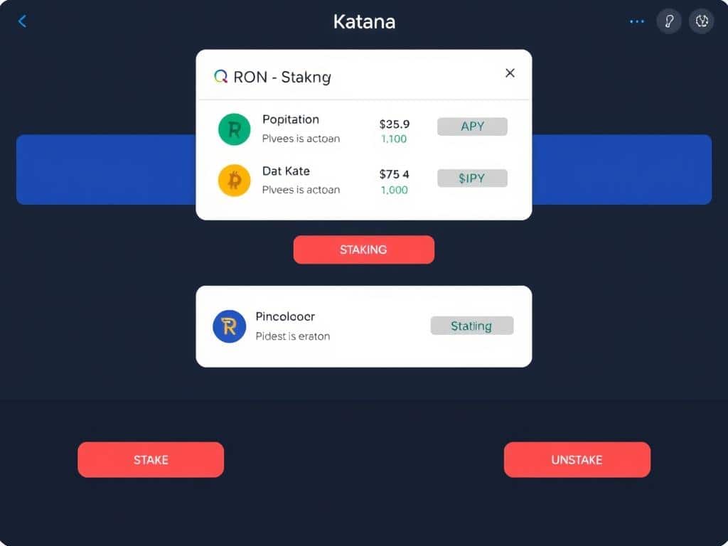 RON staking interface on Katana DEX