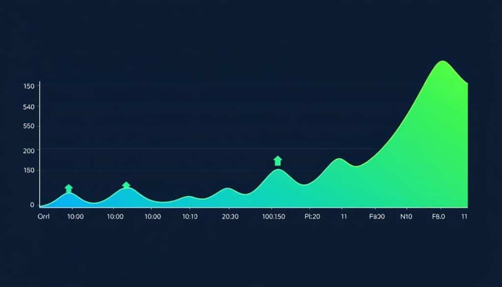 RON staking rewards visualization over time