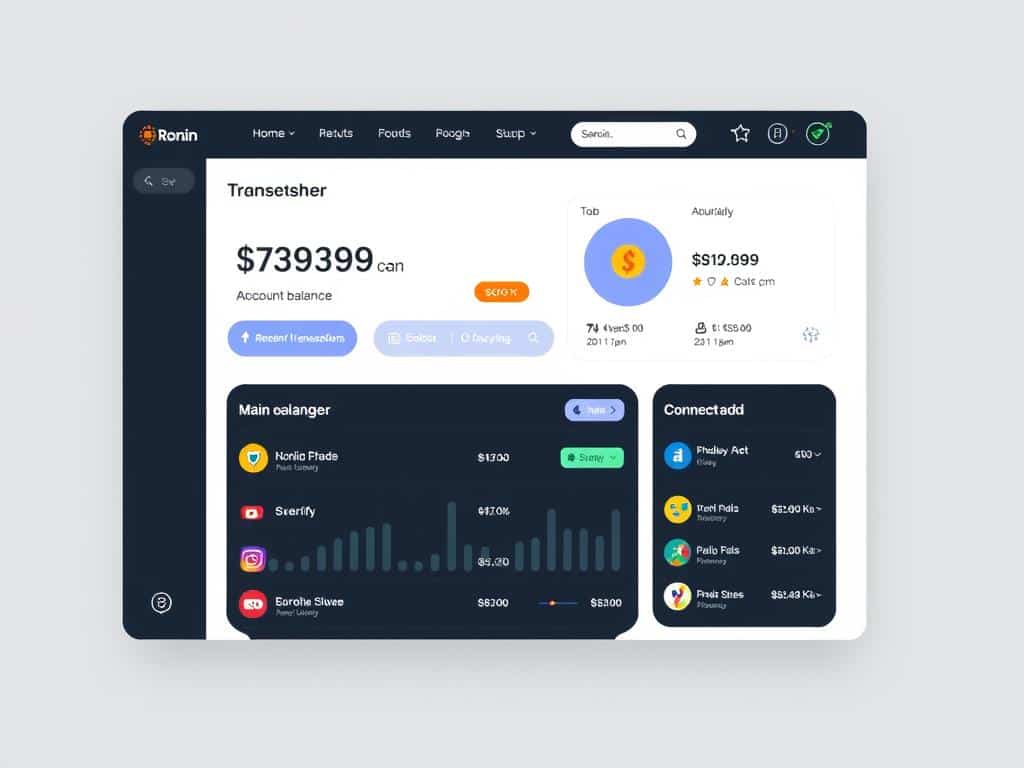 Ronin Wallet interface showing account dashboard