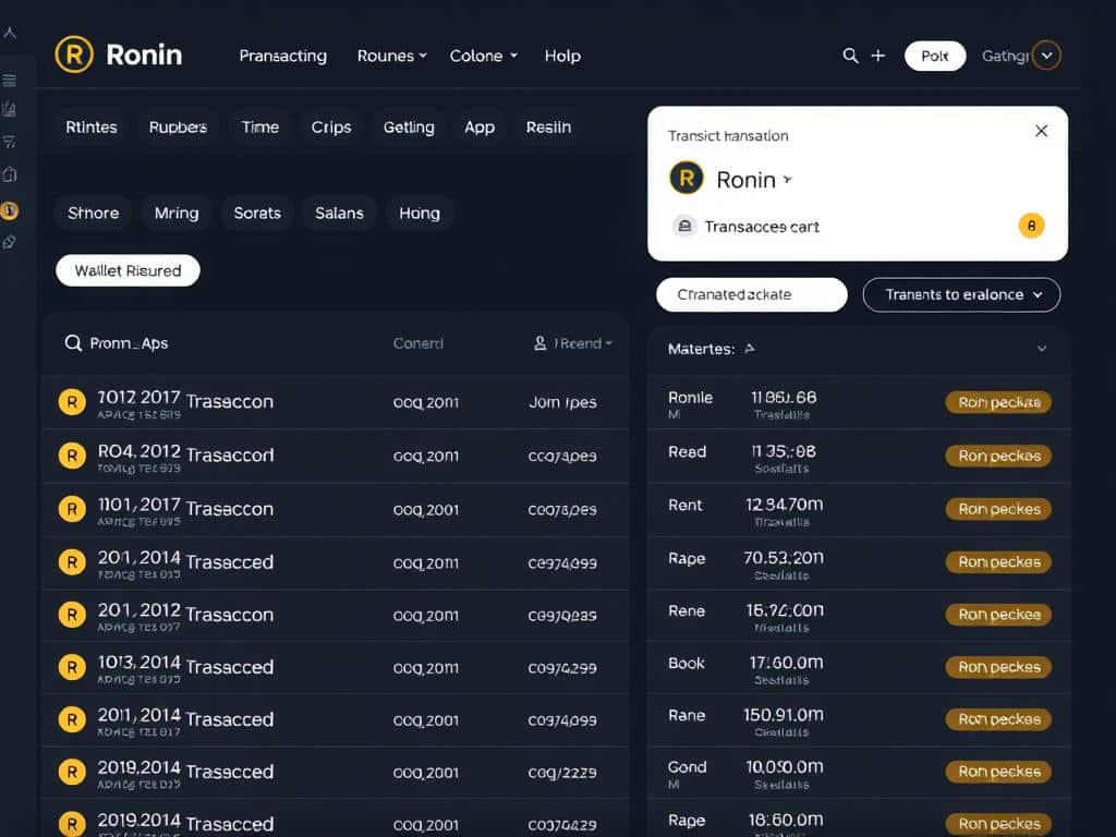 Ronin Explorer interface showing transaction history and wallet balance Ronin Explorer interface showing transaction history and wallet balance