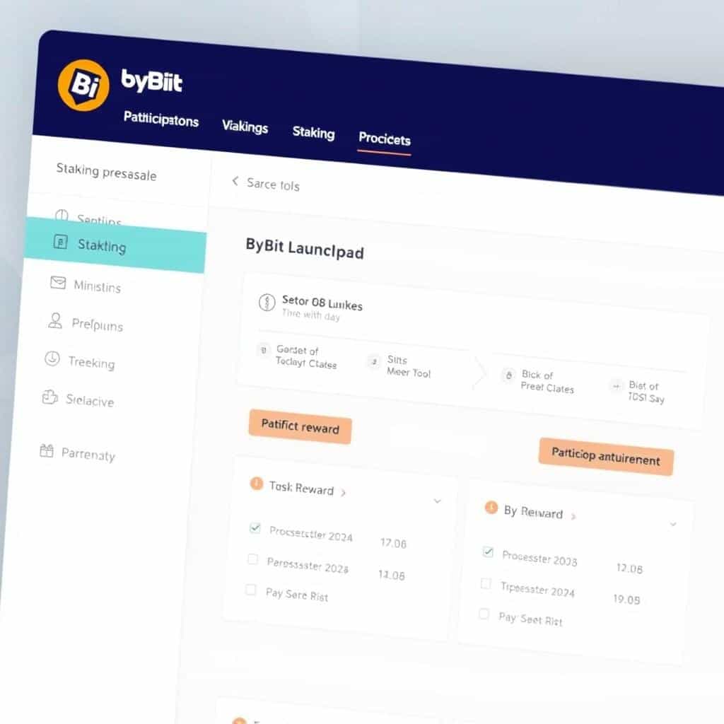 ByBit Launchpad showing token staking options