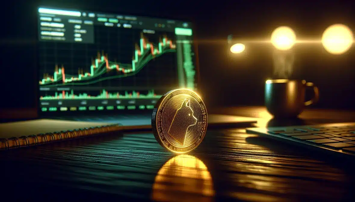 golden-floki-inu-token-on-desk-with-trading-charts-and-financial-analysis-notes