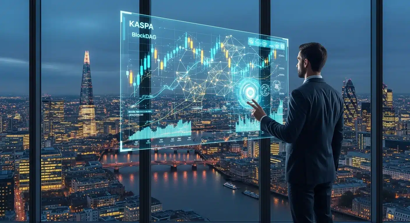 financial-analyst-reviewing-kaspa-blockdag-data-and-2026-price-trends-in-a-london-office