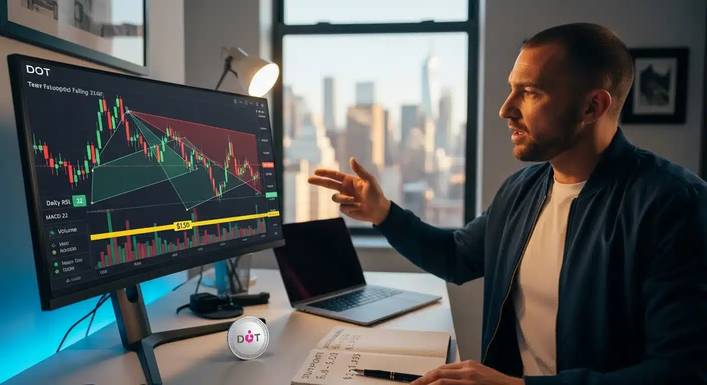 trader-analyzing-dot-price-chart-with-1-50-target-highlighted-on-screen